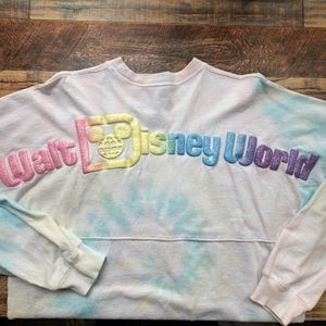 Disney World Cotton Candy Spirit Jersey Tie Dye Long Sleeve Unisex Size Small